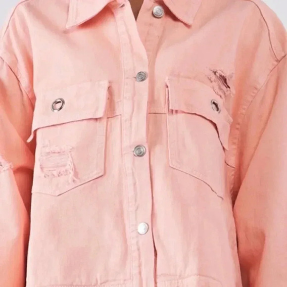 STARBURST DISTRESSED DENIM JACKET - Picture 5 of 6